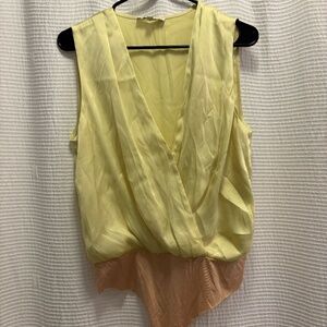 Yellow Favorite Daughter Silk Bodysuit